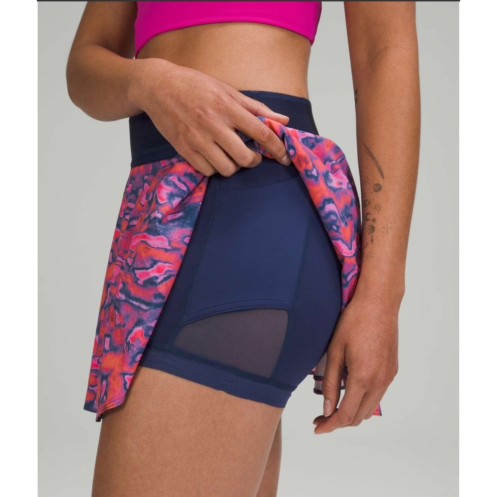 Lululemon Court Rival High Rise Skirt Size 10 Chroma Clash Multi / Mineral Blue - Picture 4 of 9